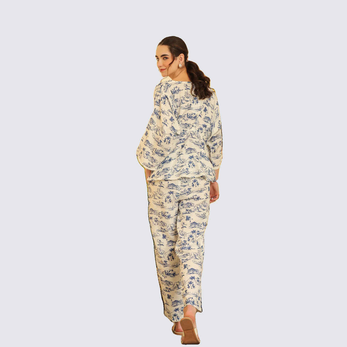 Sanskrutihomes Women's Pure Cotton Co-Ords | SE-CS-76 | White - L