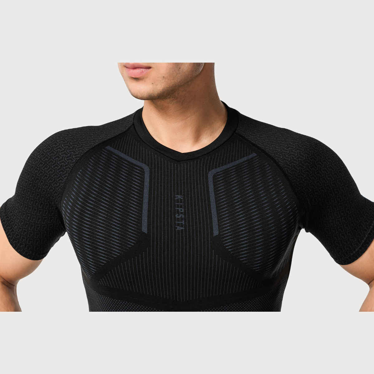 Decathlon Kipsta Men's Football Short Sleeve Compression Base Layer T-shirt | Black | S