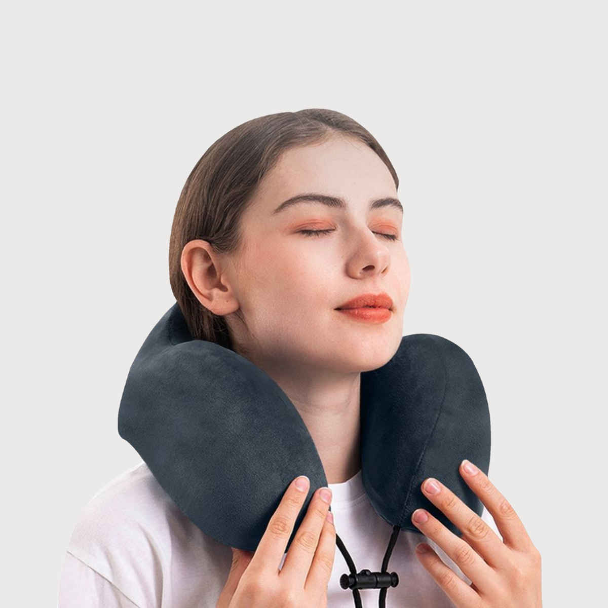 Billebon Unisex Memory Foam Neck Pillow | Grey - One Size
