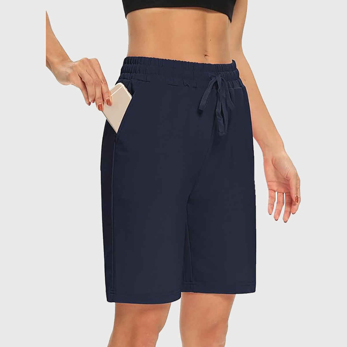Hotfits Women's Solid Regular Casual Shorts | Blue - XL