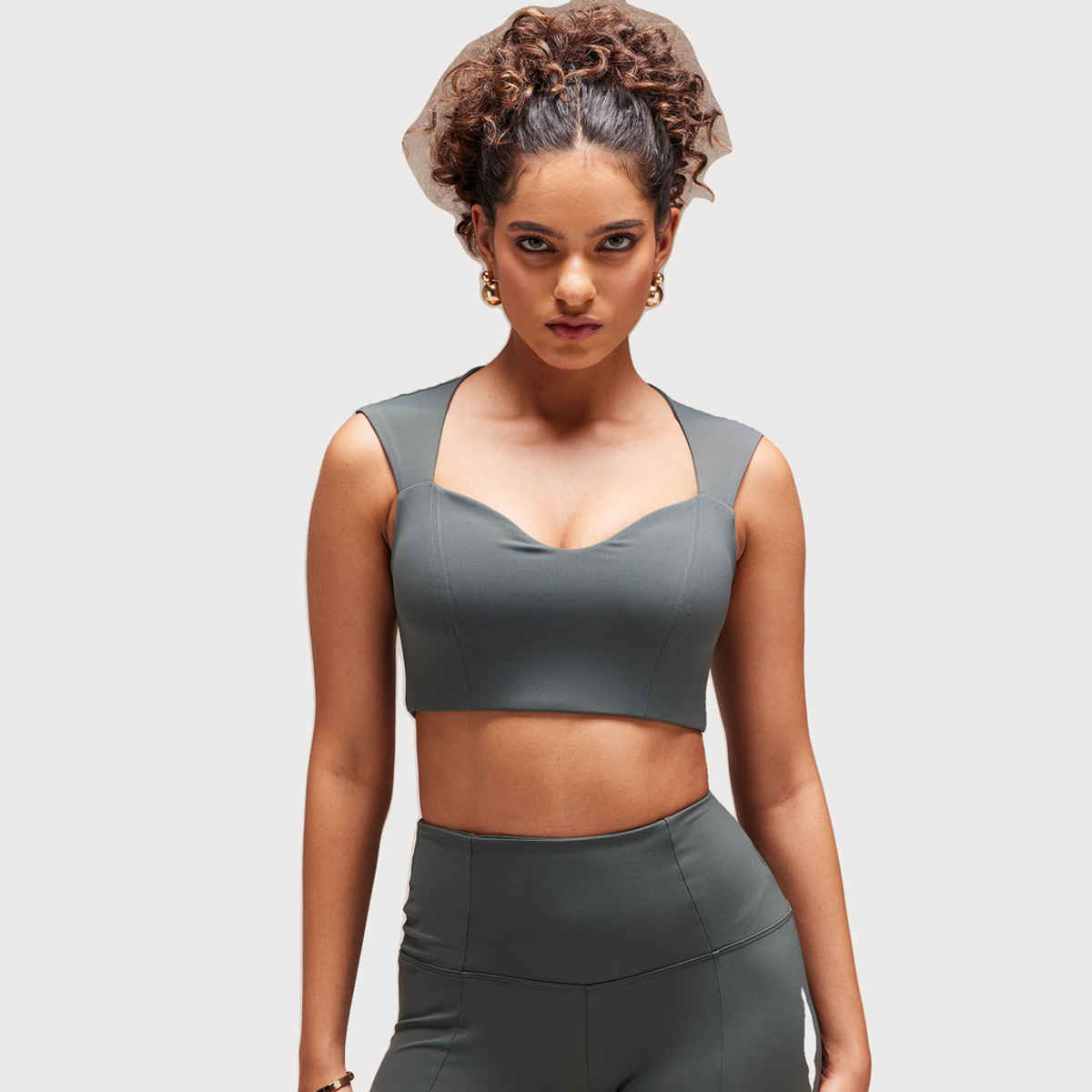 Cava Women's Sweetheart Neck Top Radiant | Olive - XXL