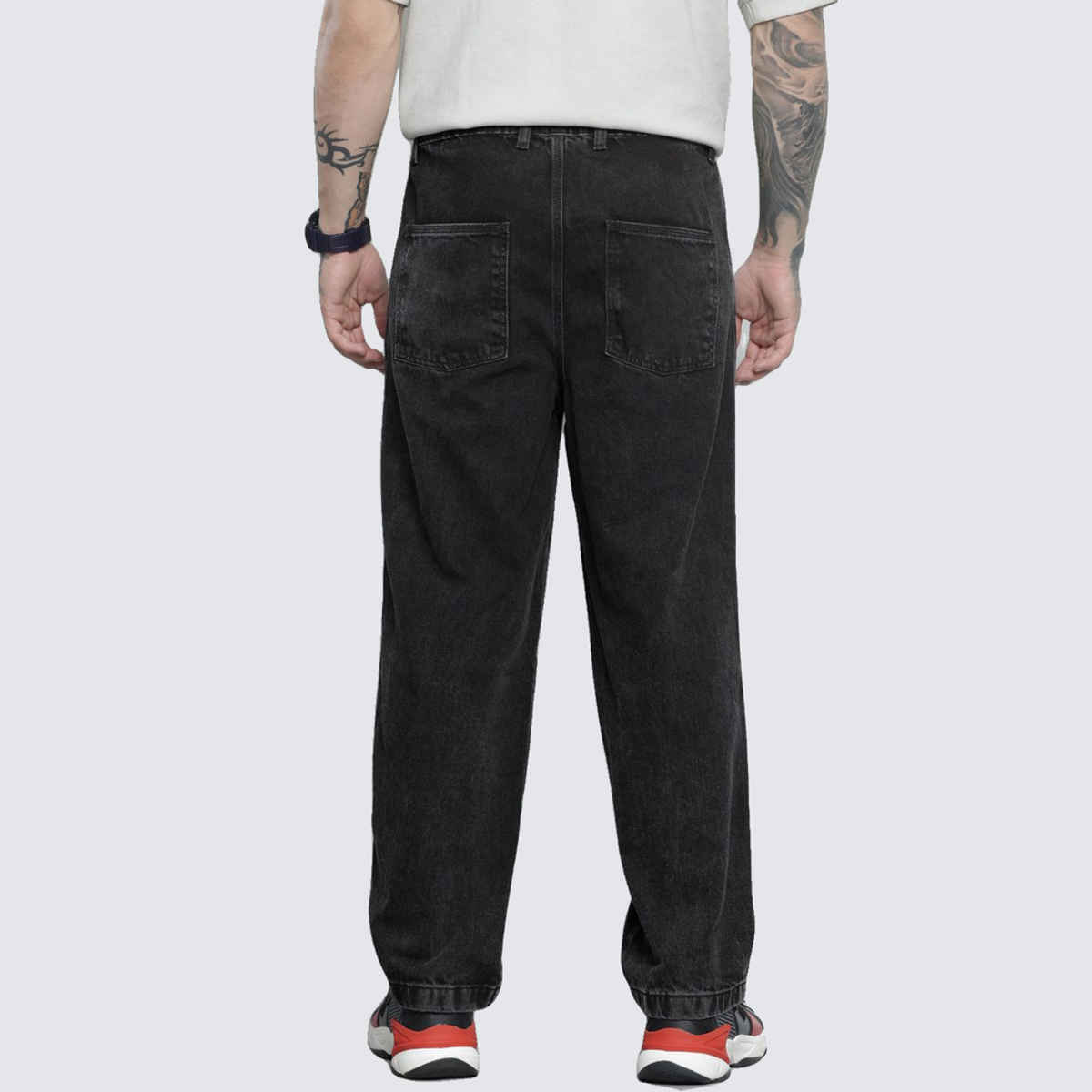 The Indian Garage Co Men's Relaxed Jogger Solid Casual Jeans | G711 | Grey - 32