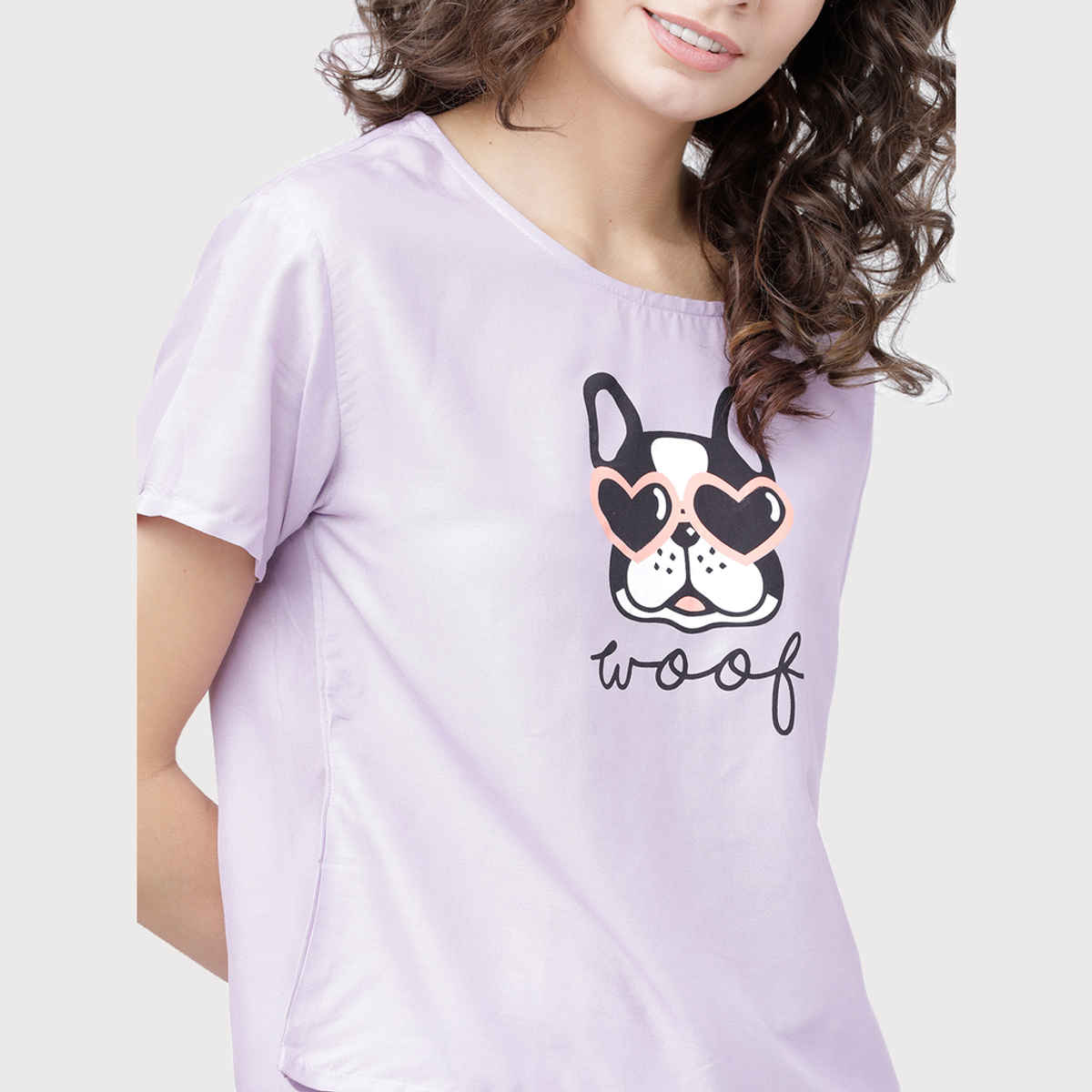 Tokyo Talkies Women's Graphic Printed Round Neck T-Shirt | Mauve and Black - L