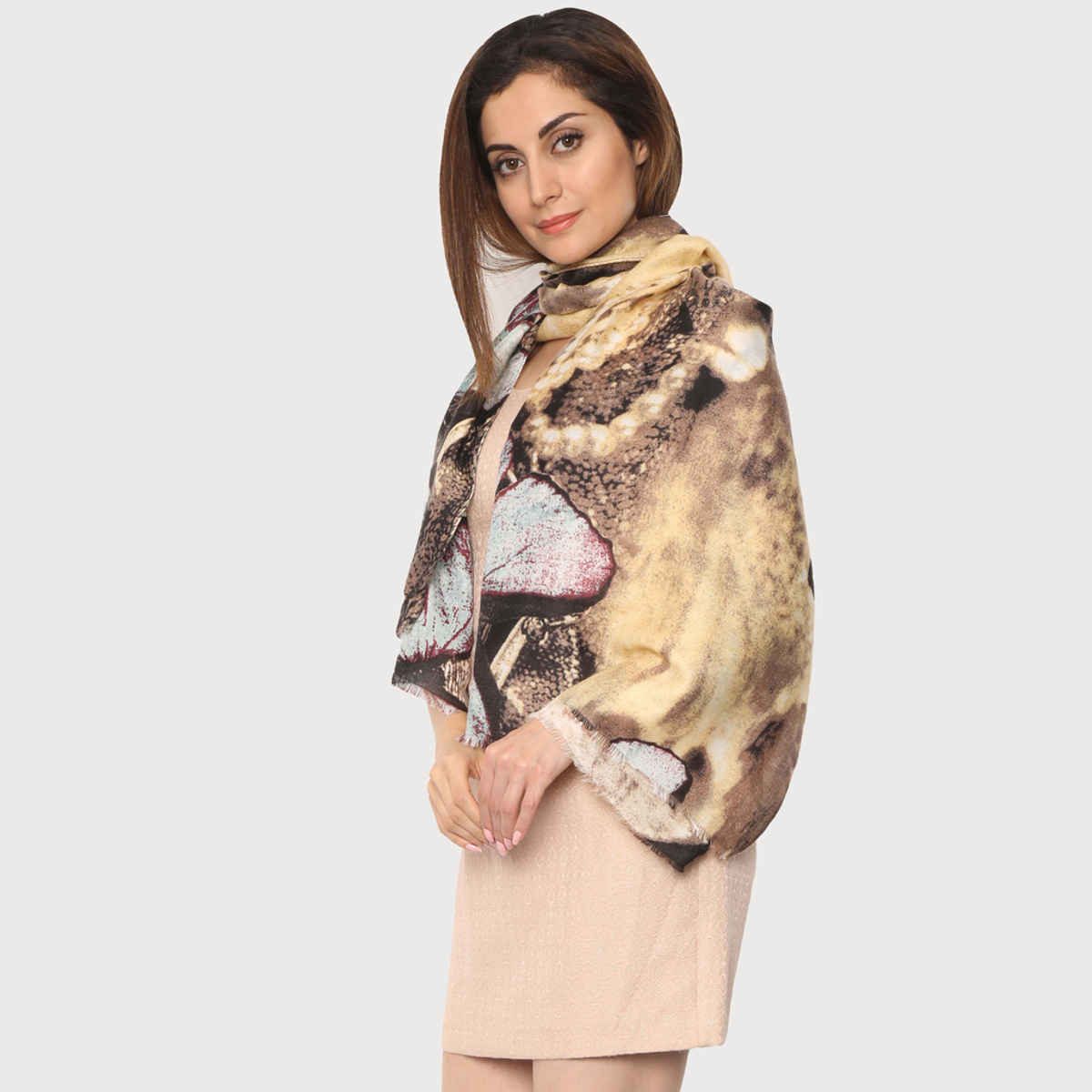 Fabseasons Women's Printed Scarf | Yellow - One Size