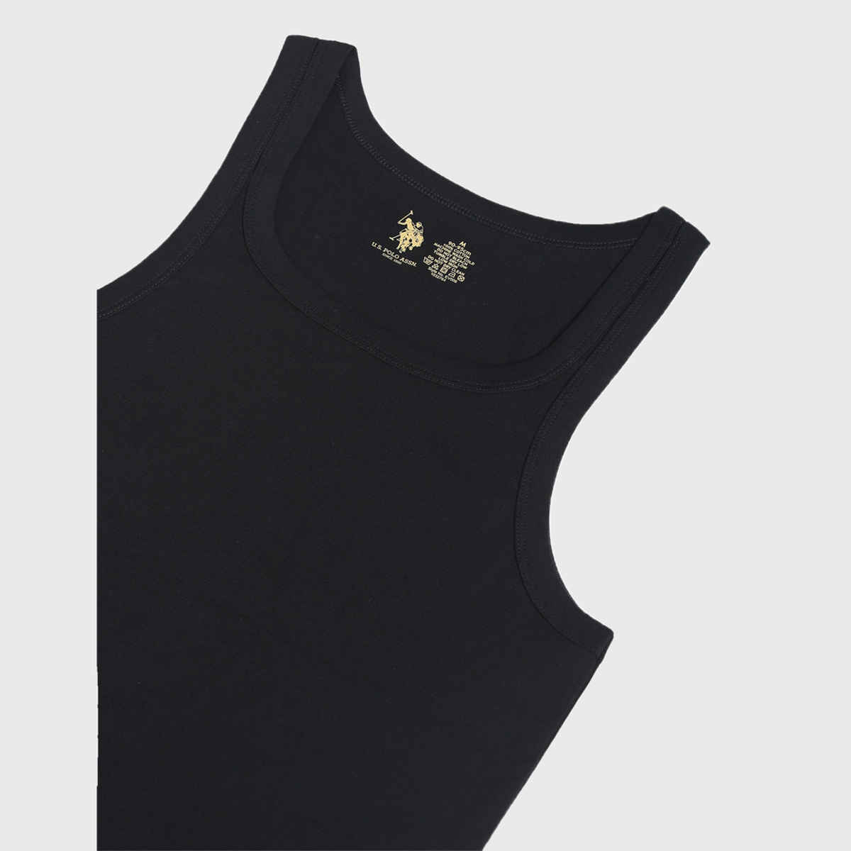 USPA Pure Cotton Vest For Men - Pack of 1 - Black - M
