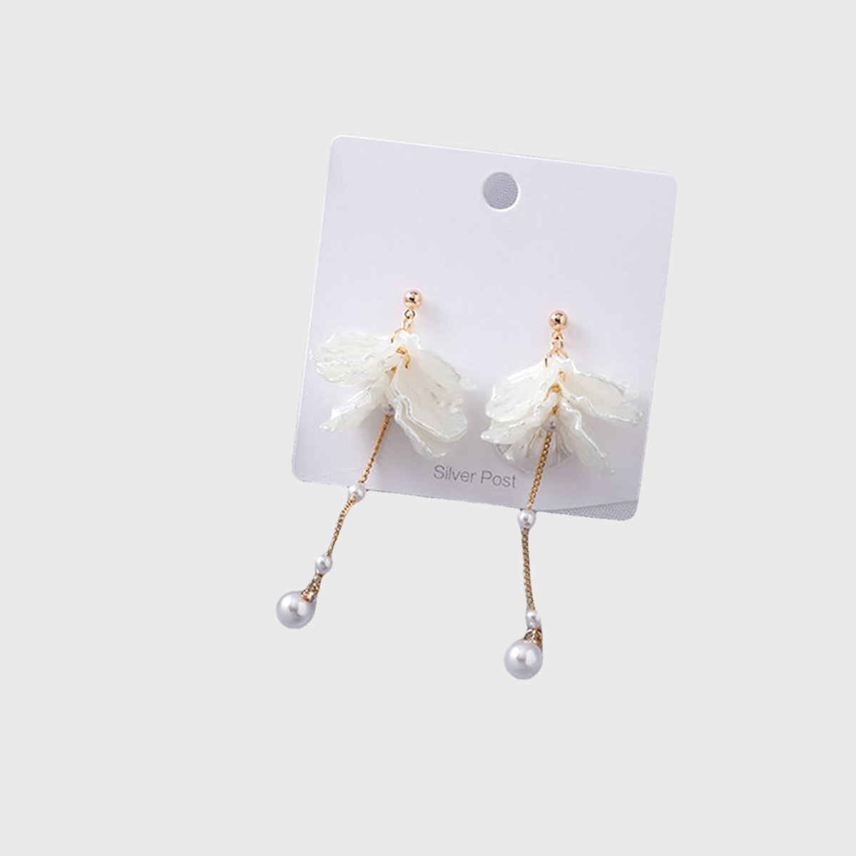 Yellow Chimes Gold Plated Pearl Studded Contemporary Drop Earrings