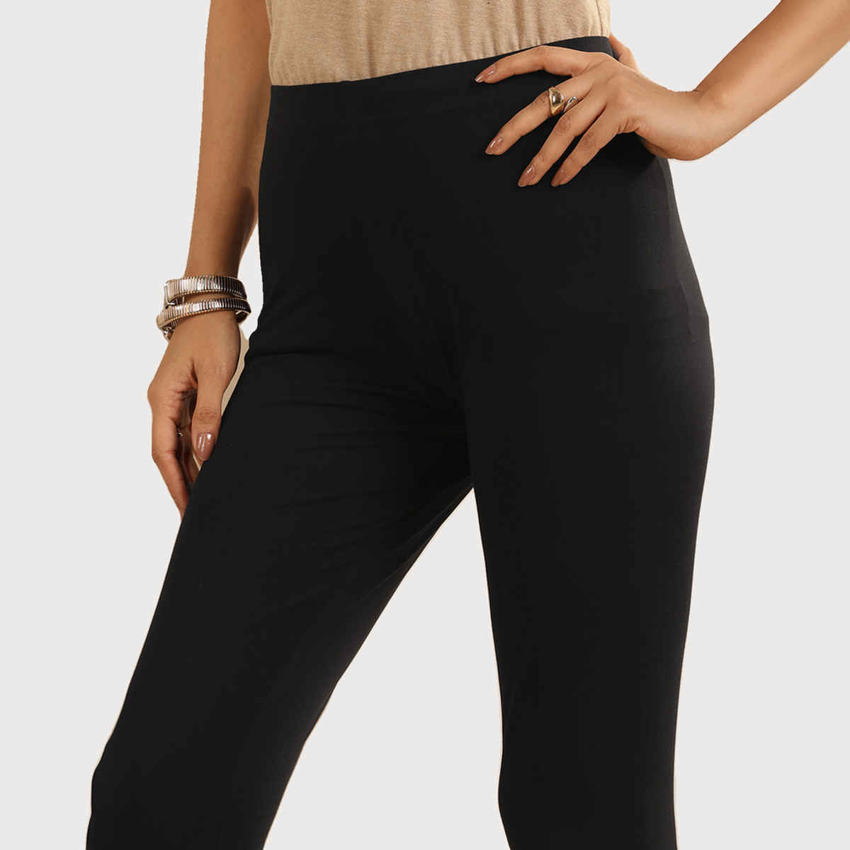 Libas Women's Solid Cotton Blend Legging | Black - M