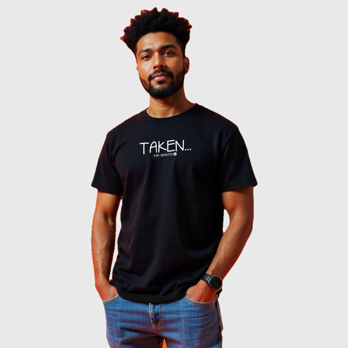 Mad Over Print Men's Taken For Granted T-shirt | Black - M