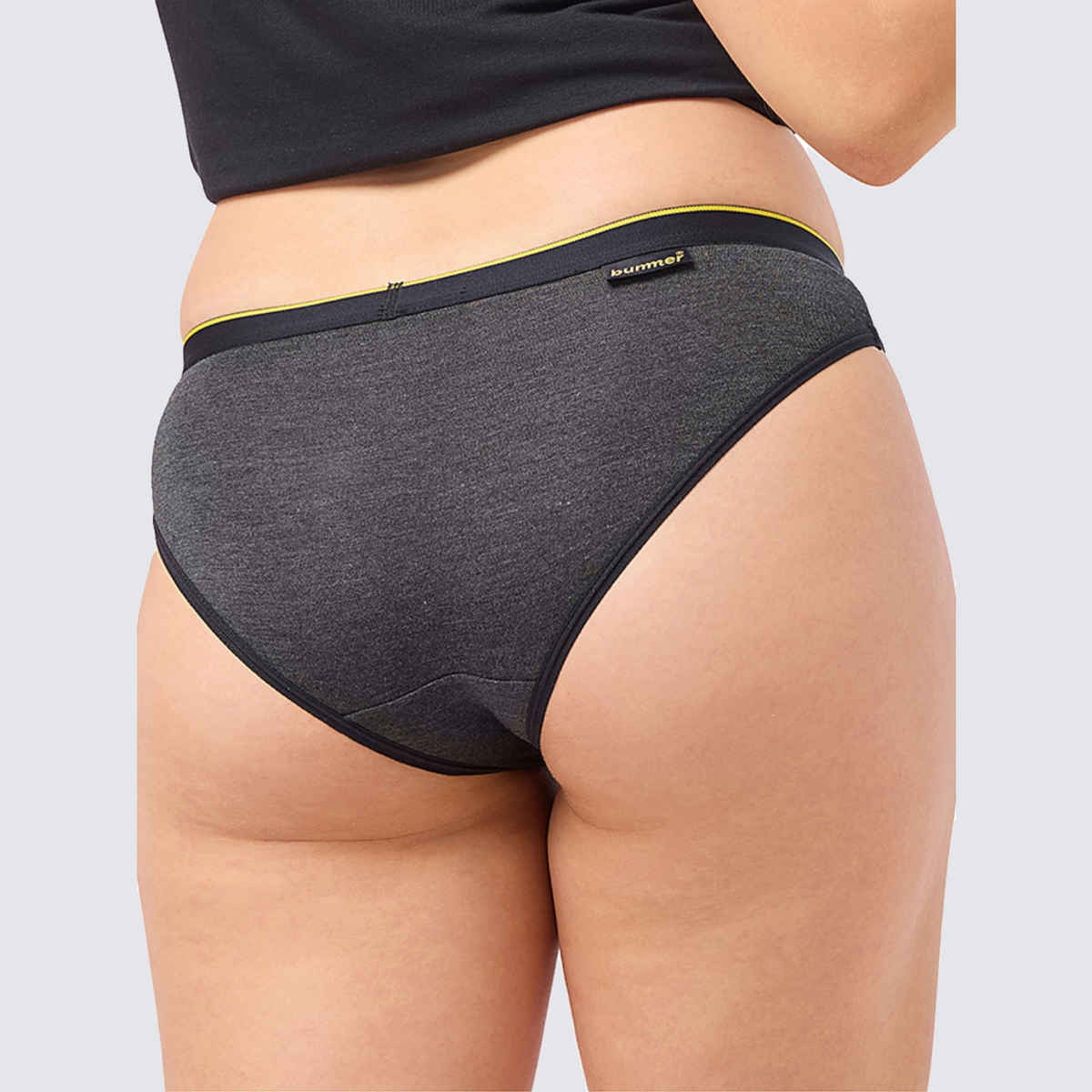 Bummer Women's Micro Modal Elastane Bikini Panties | Charcoal Melange - S