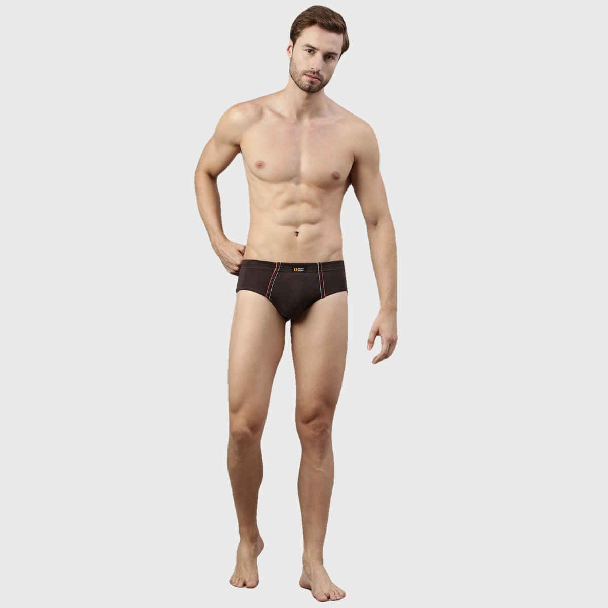 Dixcy Scott Men's Solid 100% Combed Cotton | Outer Elastic Waistband Brief | Multicolour - L
