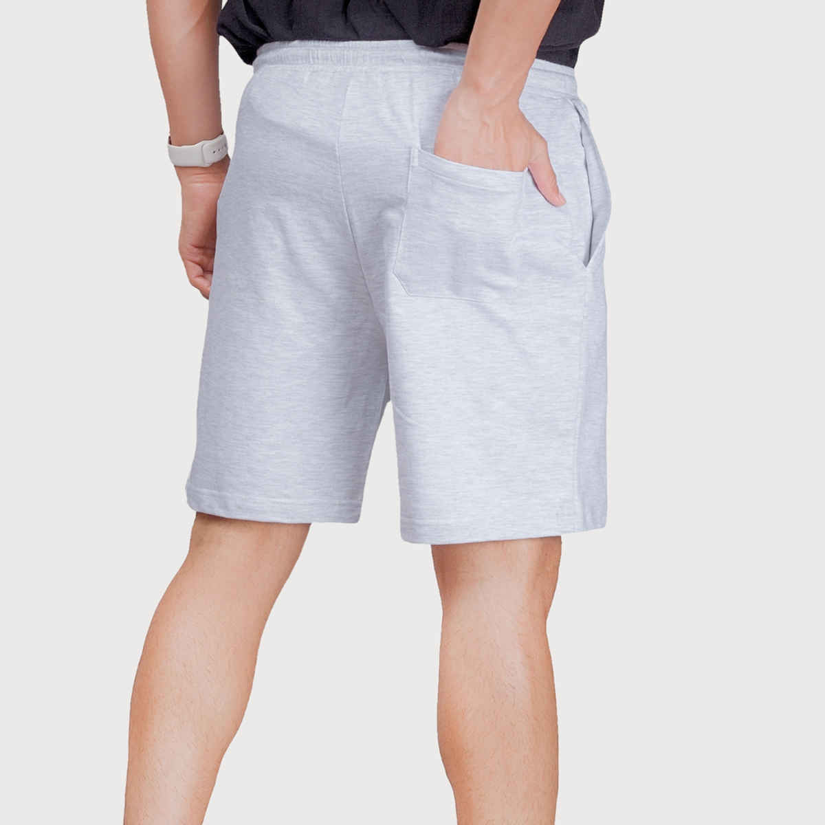 EQL Men's Pure Cotton Shorts | Light Grey Melange - M