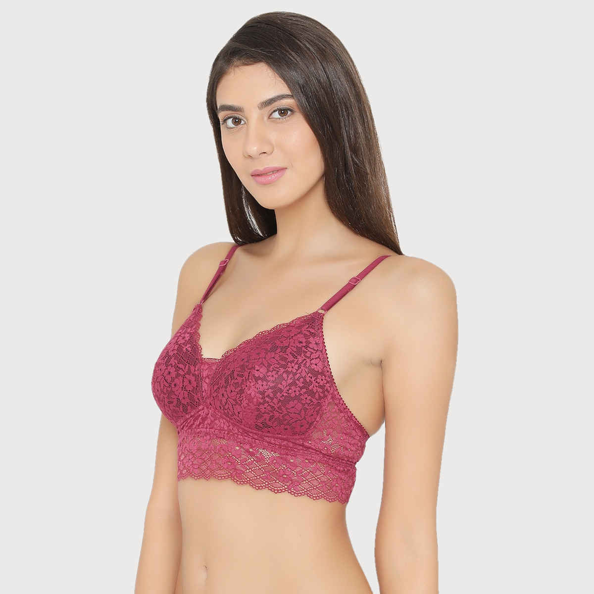 Clovia Women Padded Non-Wired Full Coverage Multiway Longline Bralette | Purple | 36D