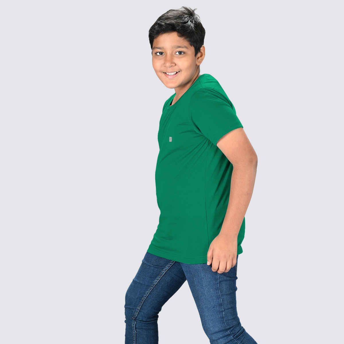 Lux Nitro Kids Round Neck T-shirt | Peacock Green - XXL