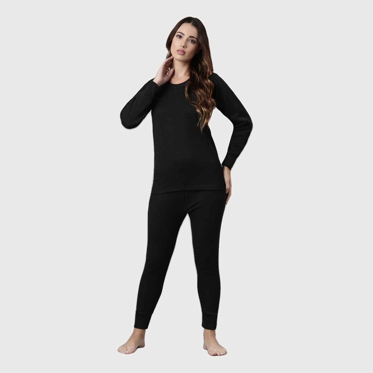 Rupa Thermocot Volcano Thermal Trouser For Women| Anthra Melange| S
