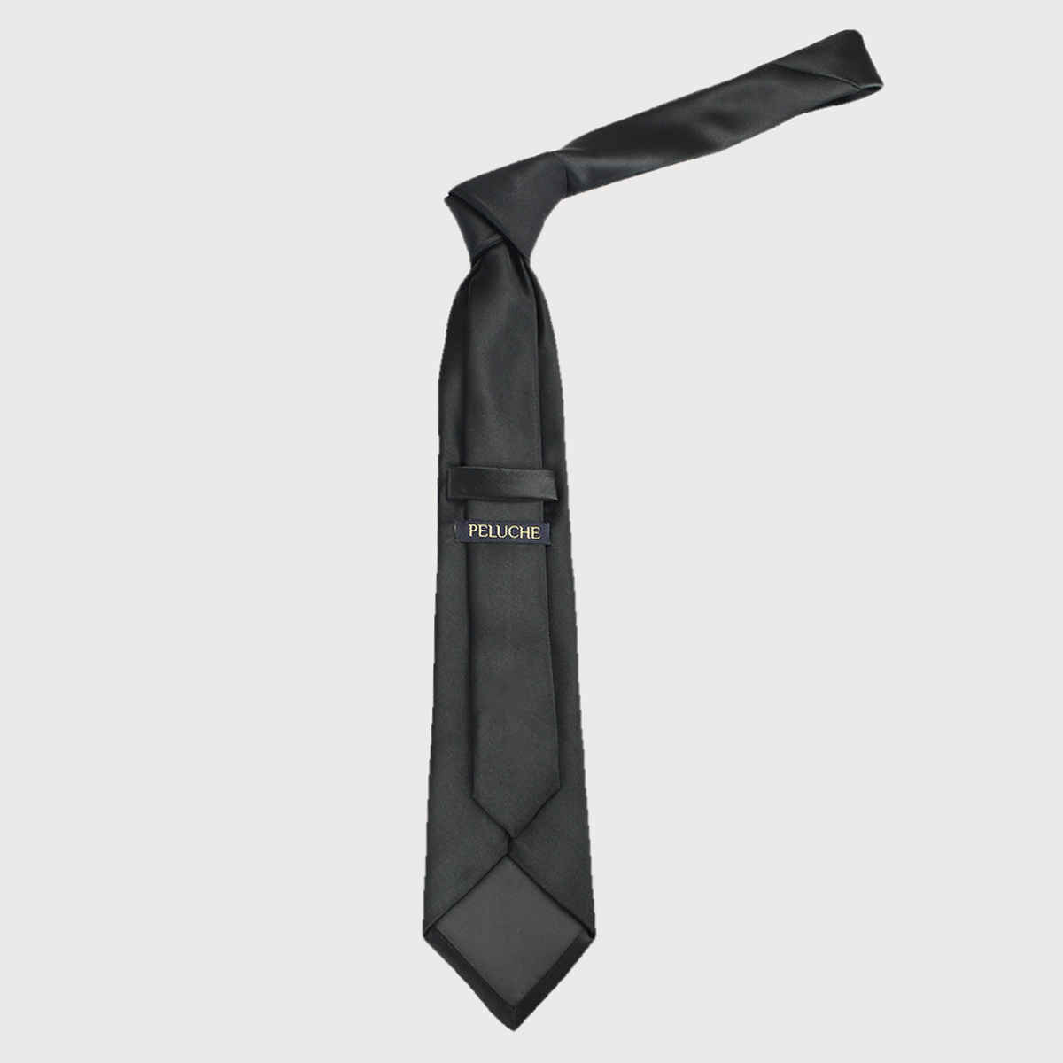 Peluche Men's Solid Polyester Necktie Set | Black - Free Size