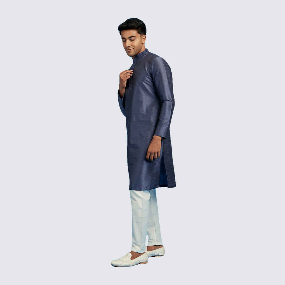 Diwas By Mayavar Men's Skyline Kurta | Radiant Dark Blue - XL
