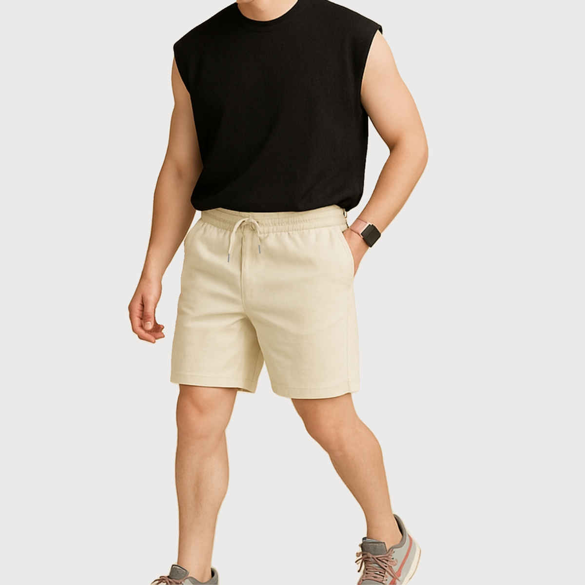 EQL Men's Pure Cotton Shorts | Beige - M