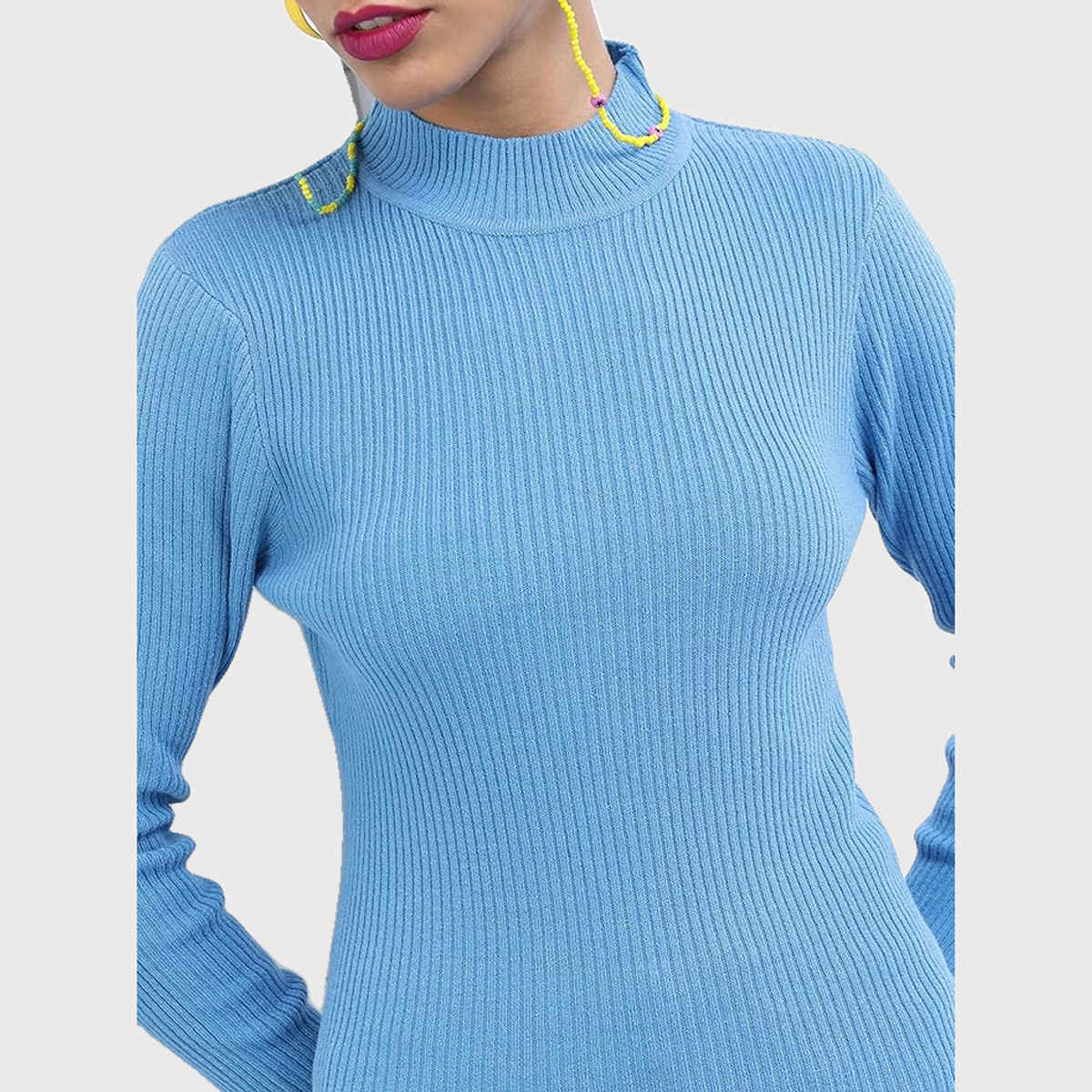Ketch Women High Neck Pullover | Blue | S