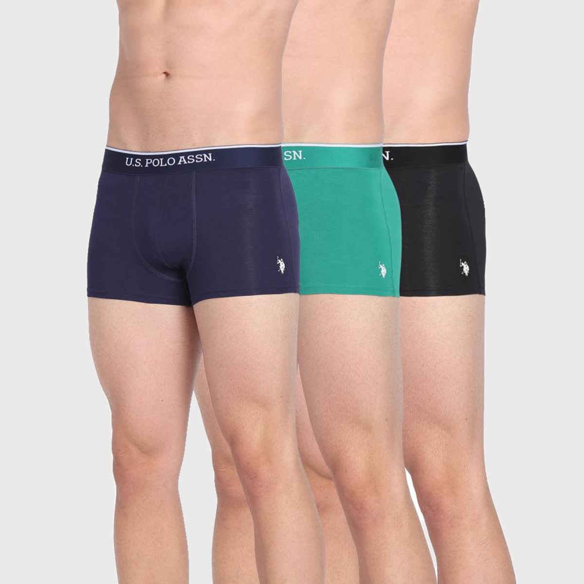 U.S. Polo Assn. | Underwear Pack of 3 | L | Trunks | ET004 | Black, Green And Navy