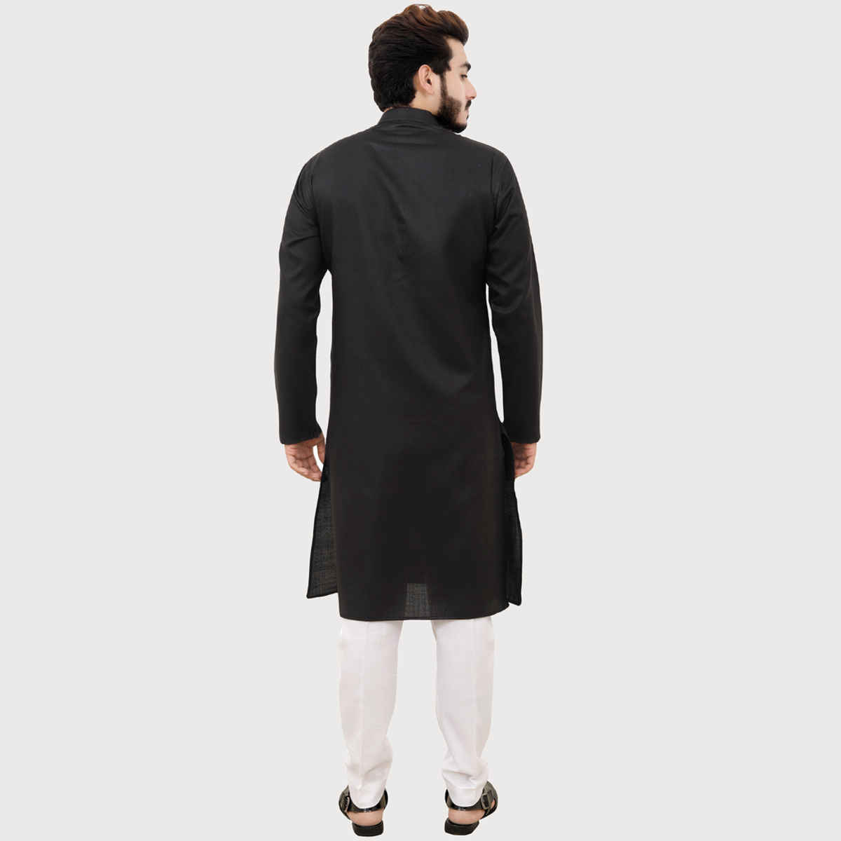 Tibra Collection Men Kurta - Black | Designer | Cotton Blend | XL