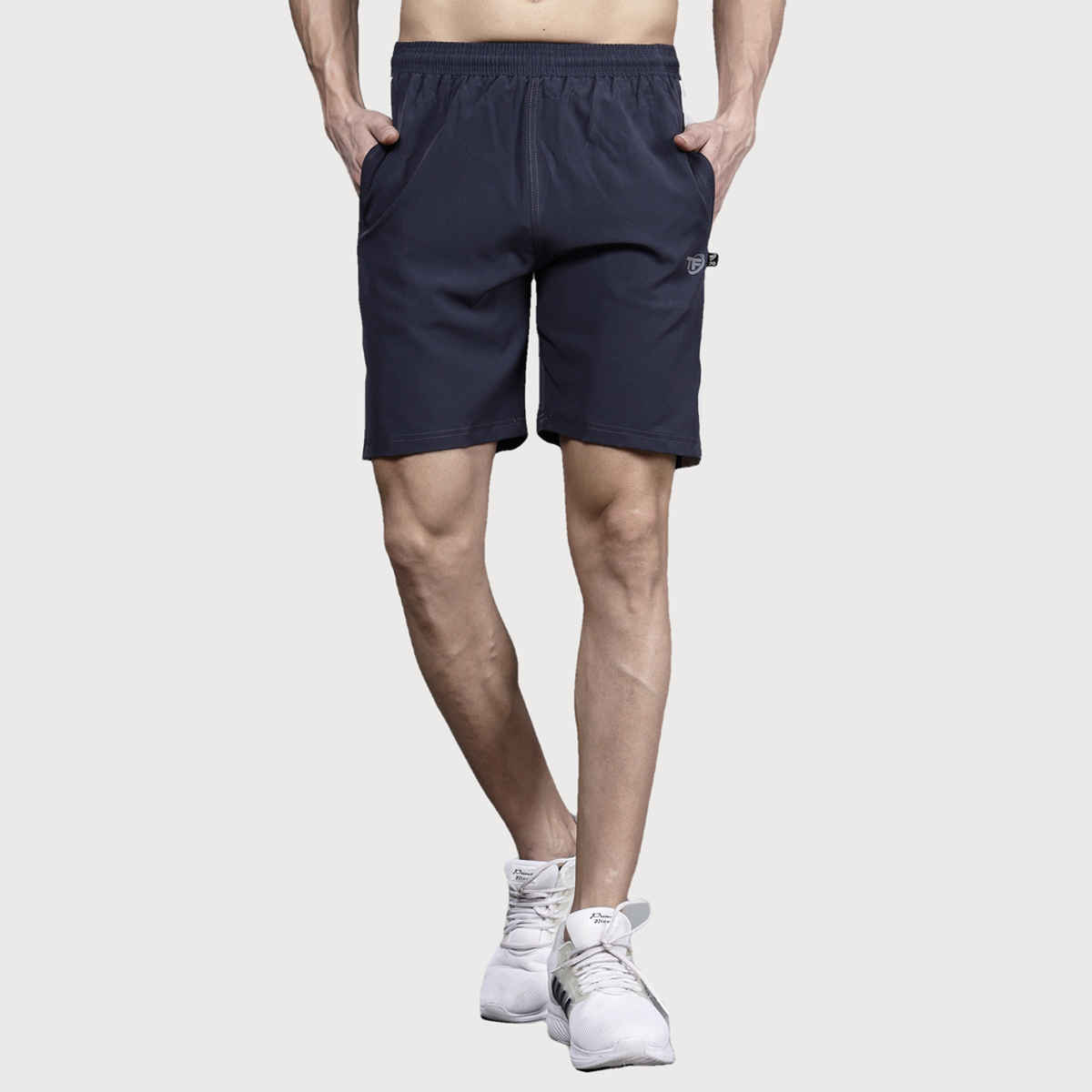 Texfro Men's Solid Knee Length Sports & Regular Shorts with Side Pockets - Grey | L