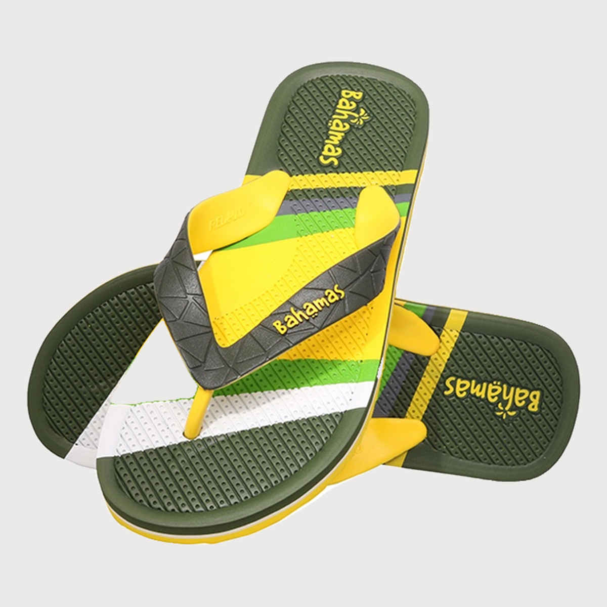 Bahamas Slippers BHG-102 Olive Yellow For Men | 10 UK