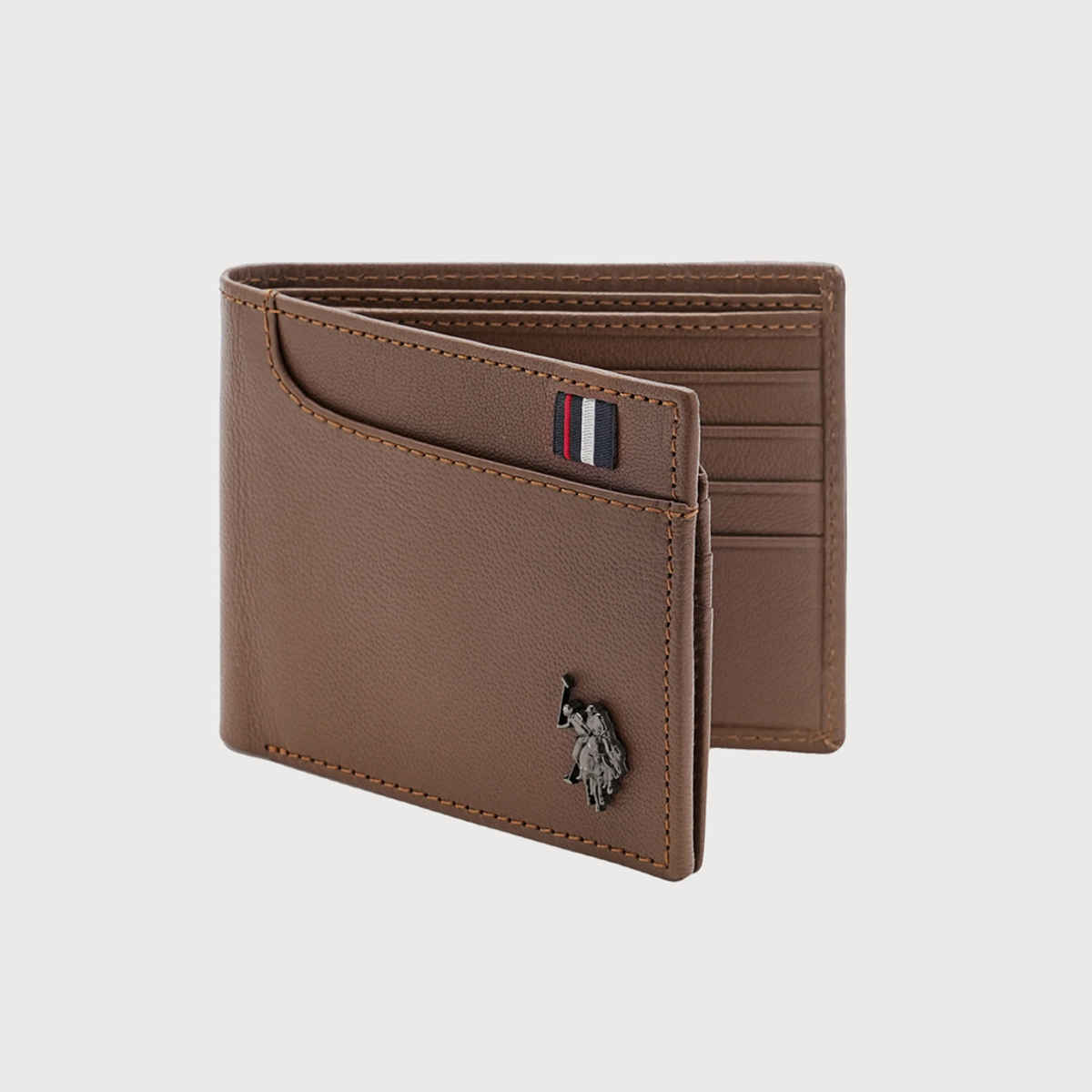U.S. Polo Assn. | Bi-Fold Textured Wallet | Brown | One Size