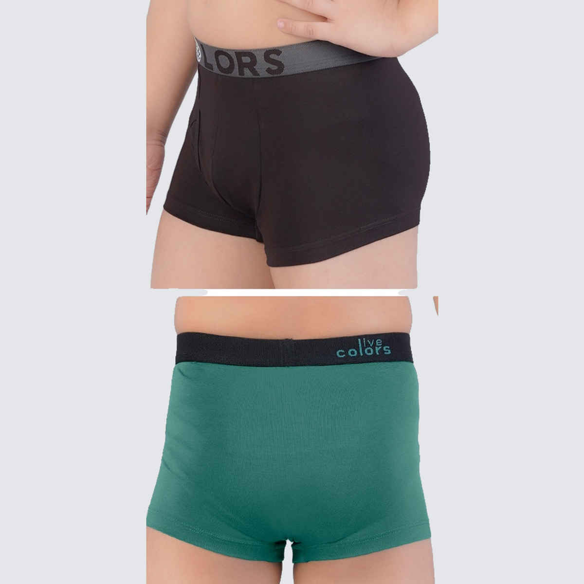 Rupa Colors Kid's Front Open Mini Trunk | Style 103 | Teal Green & Brown - 60 cm | Pack of 2