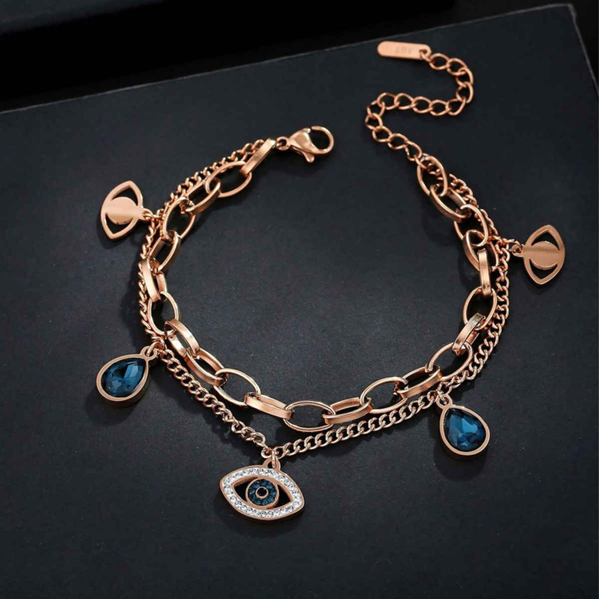 Fashion Frill Women's Multi Layered Bracelet Rose Gold Regular