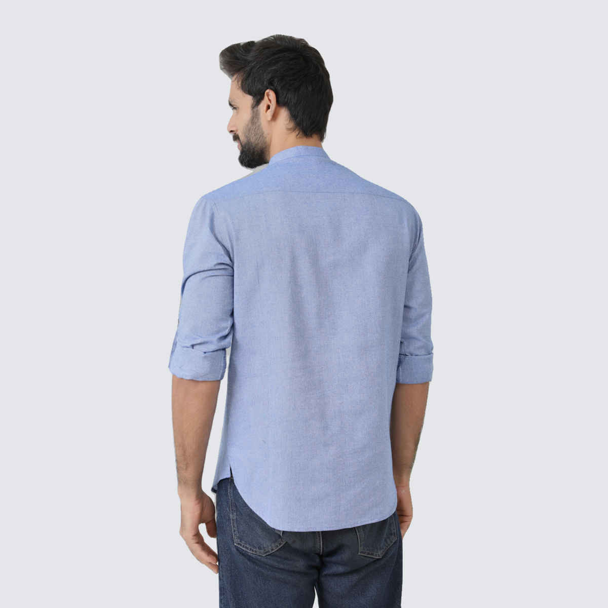 See Designs Men's Solid Cotton Short Kurta | Indigo - XL