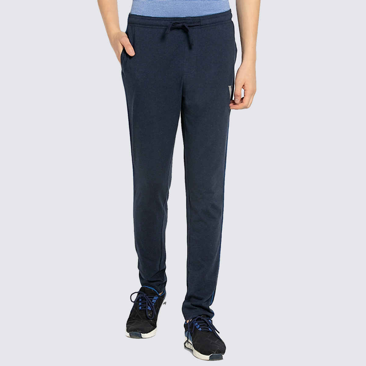 Van Heusen Athleisure Men Smart Tech & Easy Stain Release Trackpants |Blue Melange |L