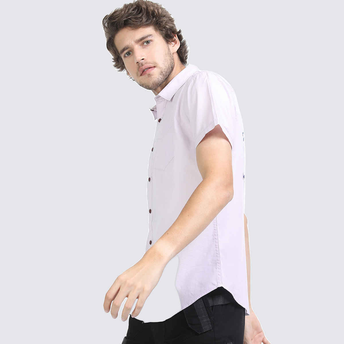 Highlander Men's Slim Fit Graphic Shirts | Lavender - S