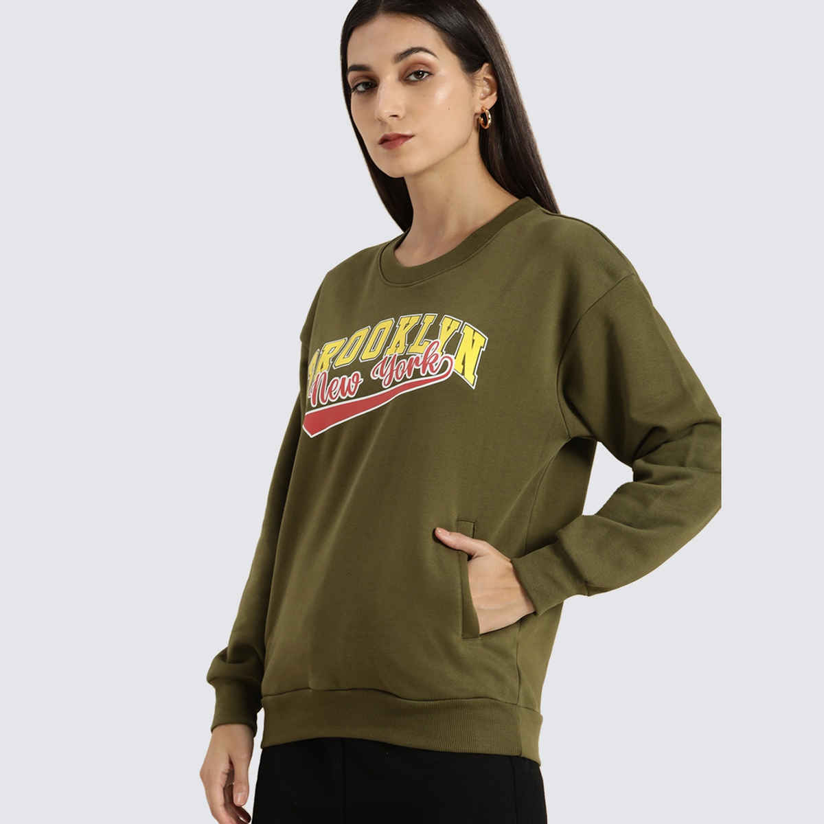 Dillinger Women's Sweatshirt | Dlwmnswt034O | Green - L