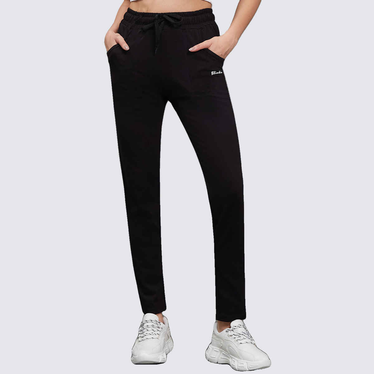 Blinkin Women's Cotton Pyjamas & Track Pants with Side Pockets | Black - 2XL