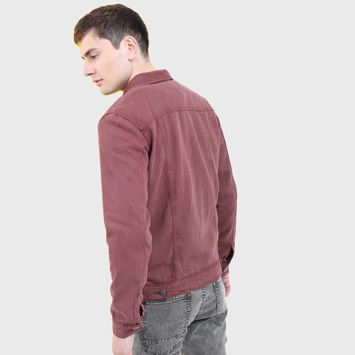 Ketch Men's Spread Collar Cotton Denim Jacket | Blue - M
