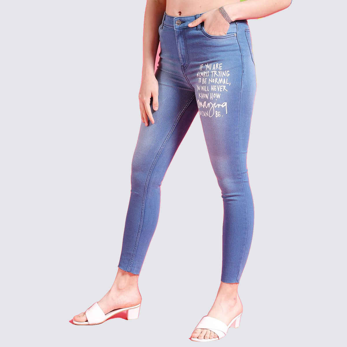 Freehand Women's Streetwear Skinny Fit Jeans | Blue - 28