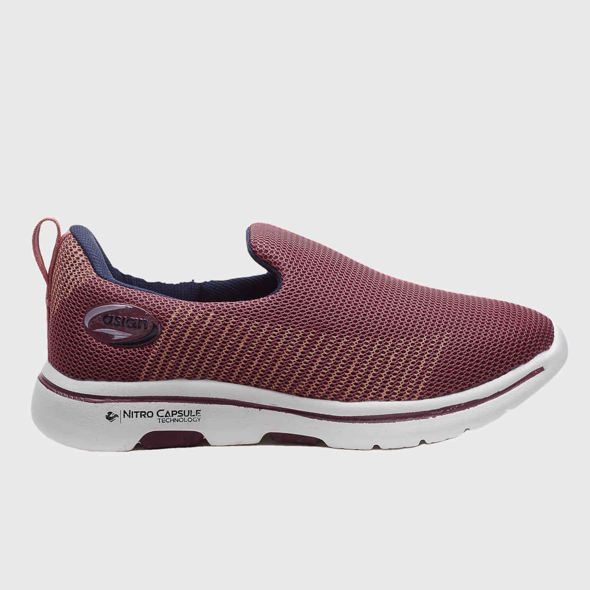 Asian Women s Firefly-111 Mauve Navy Slipon Shoes | UK-8