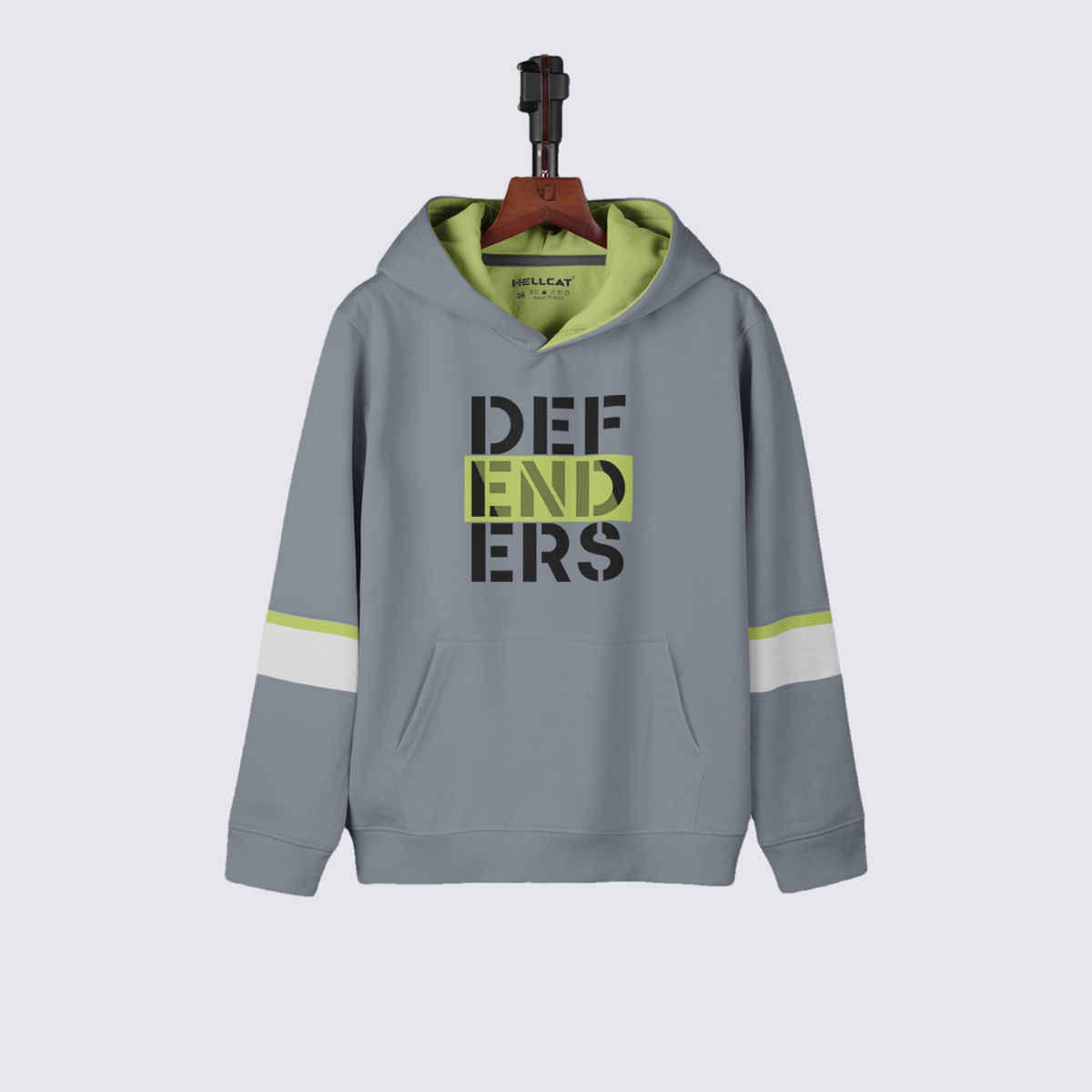 Hellcat Boy's Printed Cotton Blend Hoodie T-Shirt | Grey | 7-8 Years