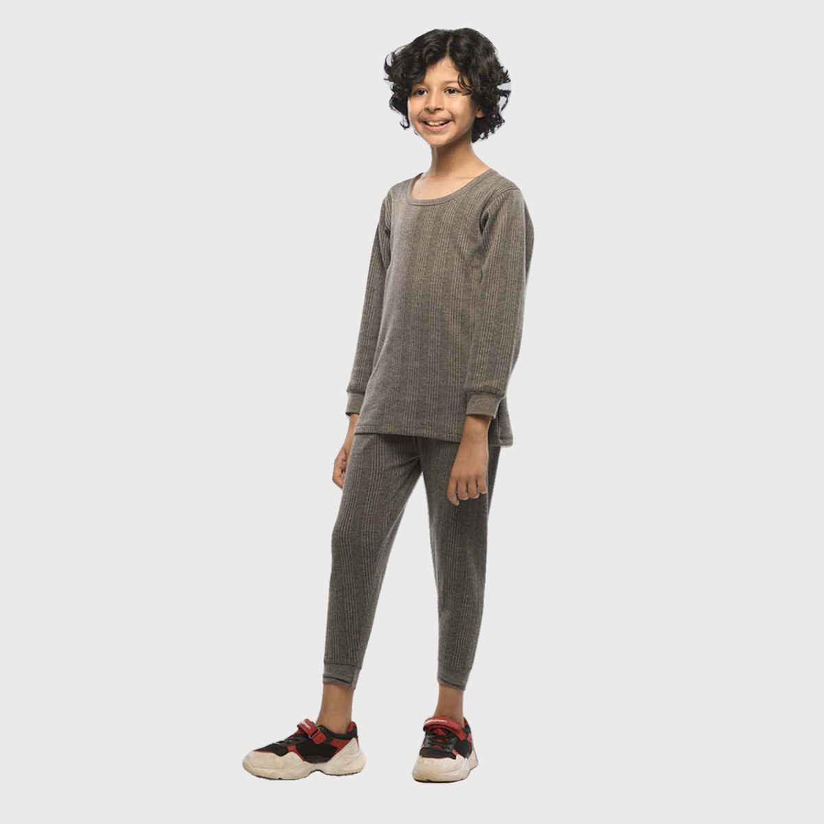 Lux Inferno Thermal Top and Bottom Set for Kids | Charcoal | 40