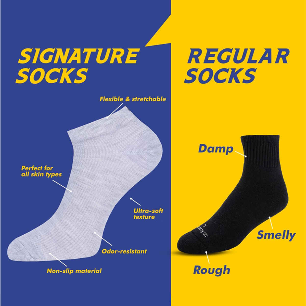 SOXBAE Low Cut Men's Ankle Socks | Black, Blue, and Light Grey- Free Size