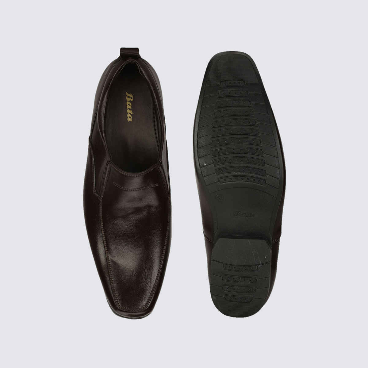 Bata Men's Slip-On Formal Shoes | Brown - UK 7