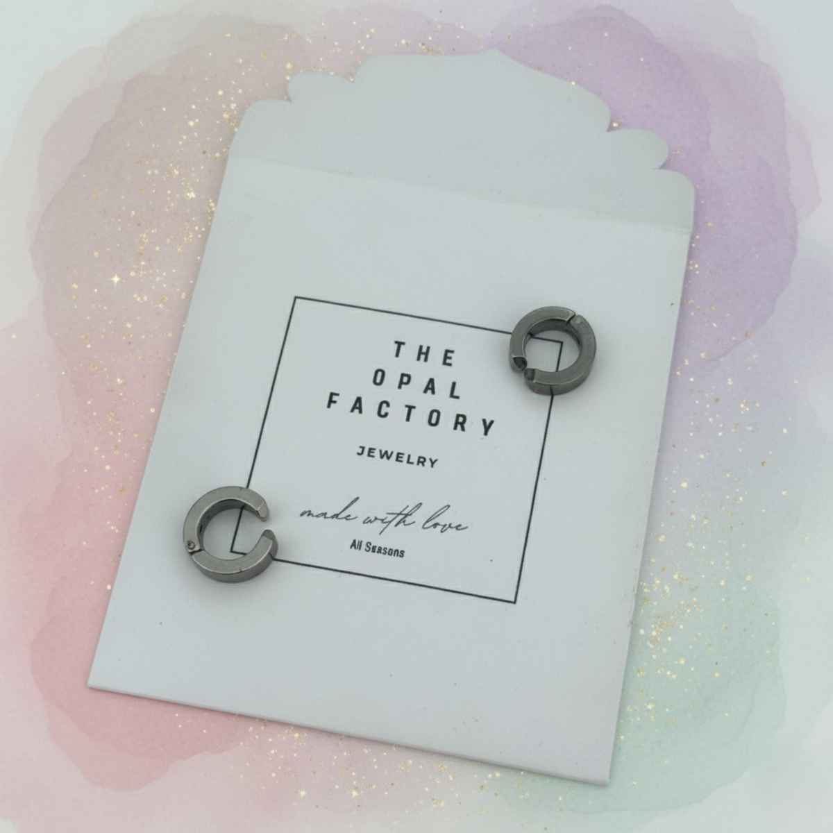 The Opal Factory All Seasons Men's Earrings | Press on Bali | Earrings-036 | Silver