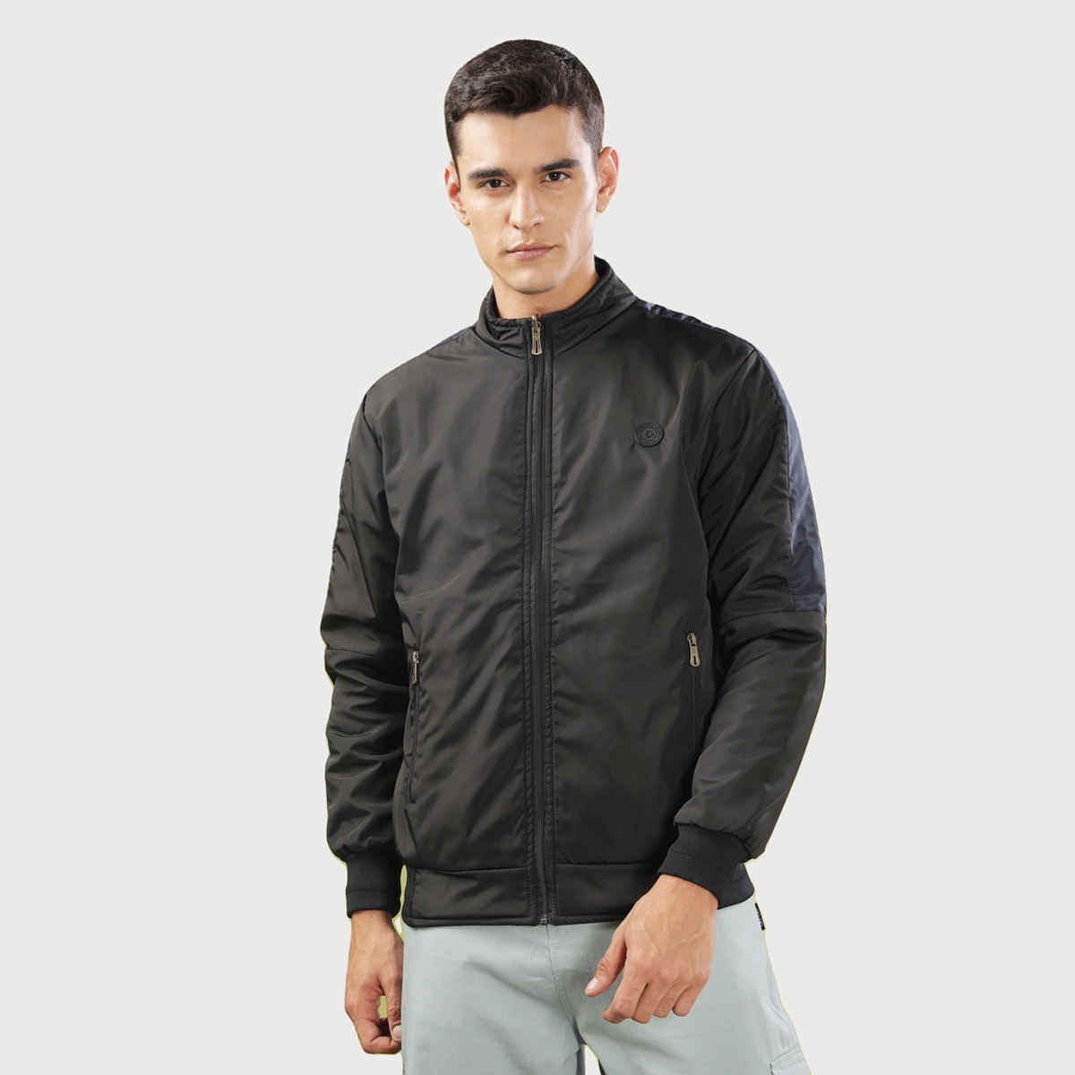 Dollar Jacket For Men - Casual Zipper Bomber For Winter | Mamwj 905 | Black | L