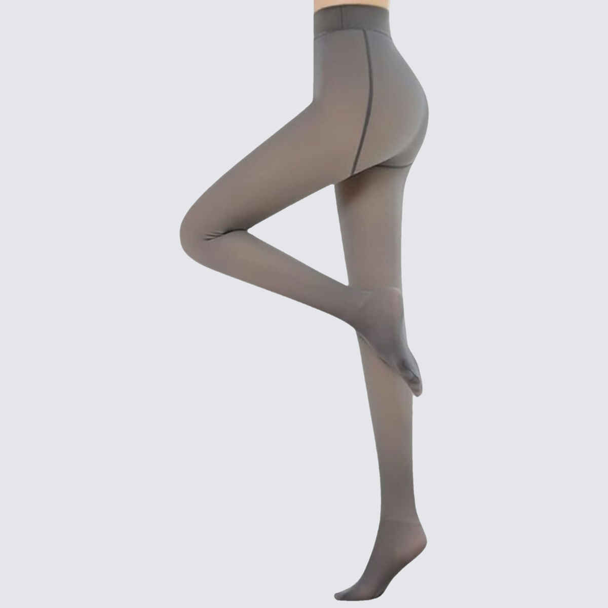 Secrets By ZeroKaata Grey Dual Tone Fleece Winter Fur Pantyhose Stockings