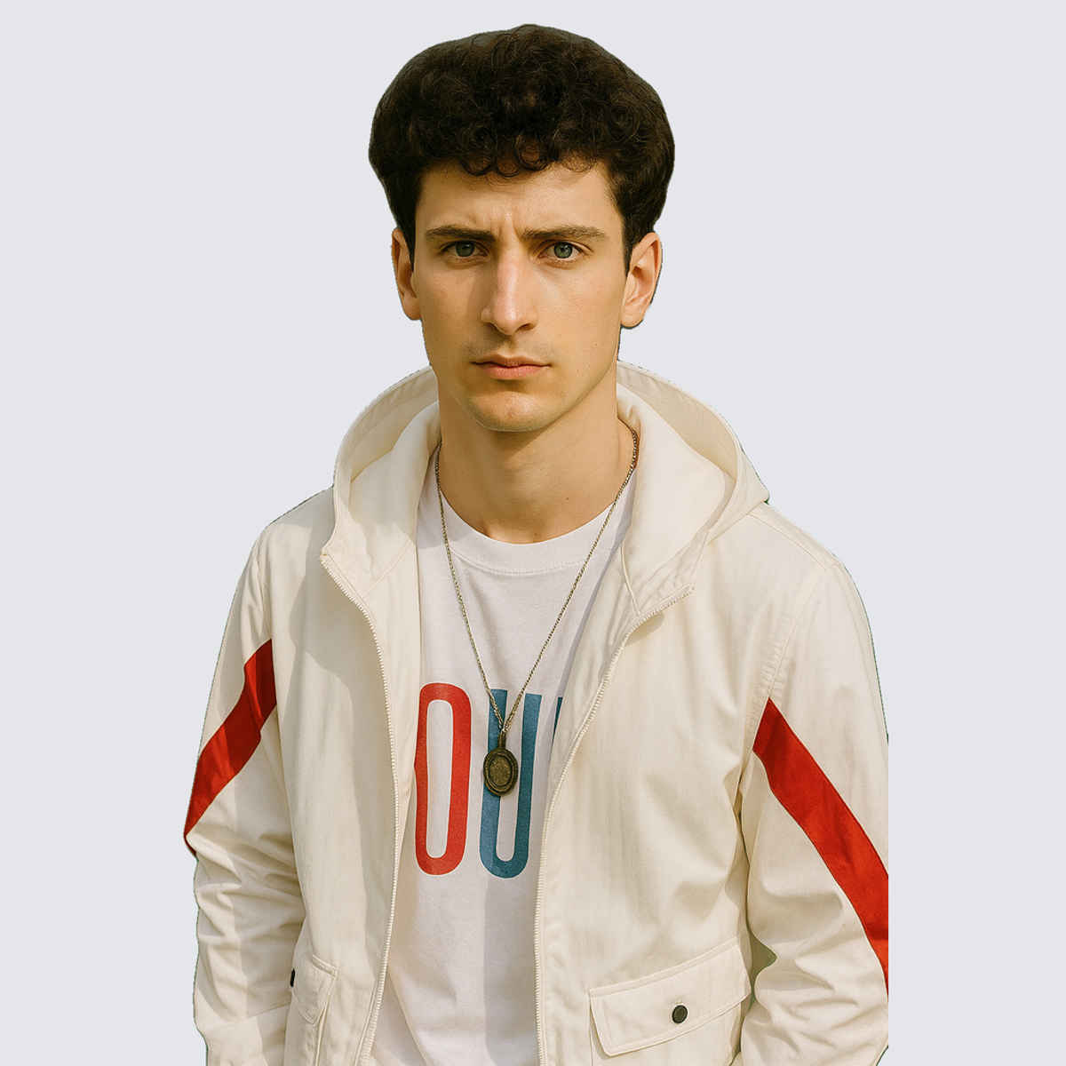 Ftx Men's Solid Regular Fit Full Sleeve Polyester Jacket | White & Red - M