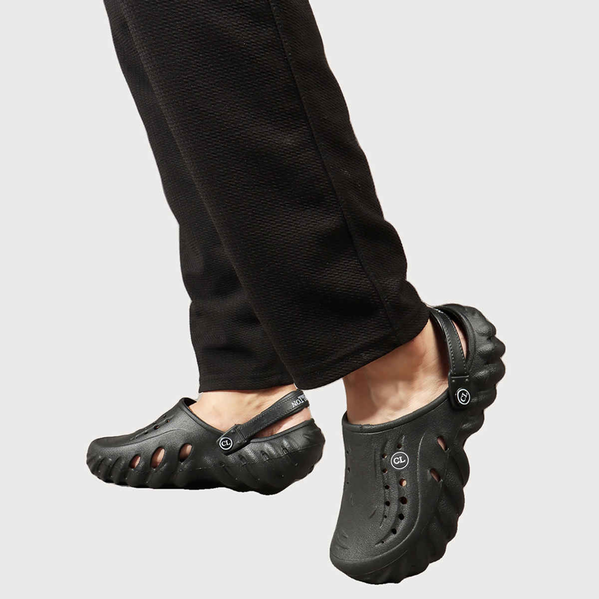 Carlton London Black Comfortable Men Clogs Shoes | UK 6