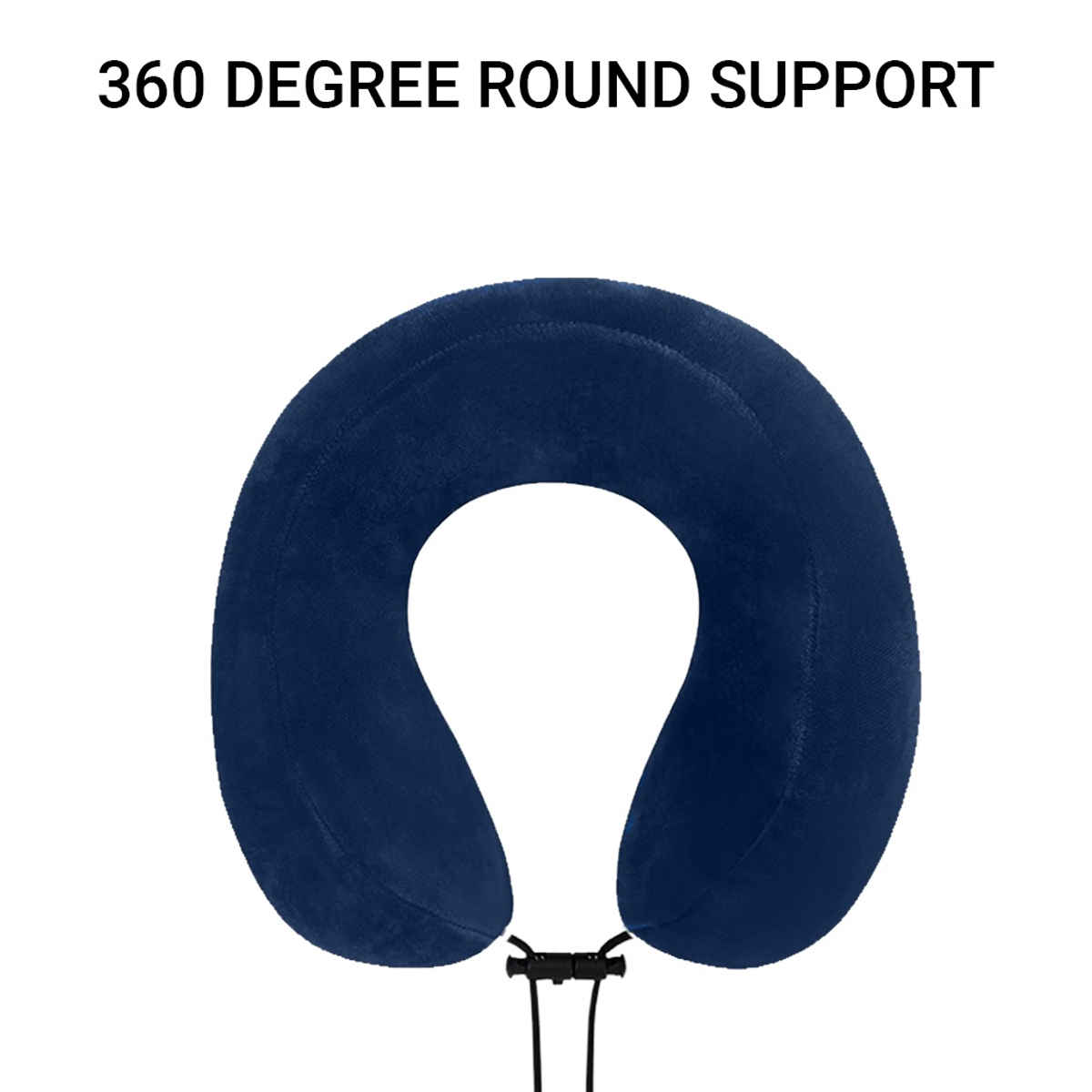 Billebon Premium Fibre Filled Round Travel Neck Pillow | Navy Blue
