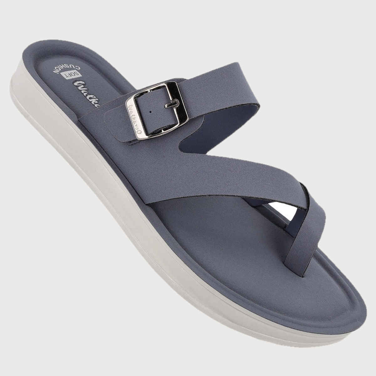 Walkaroo Women's Daily Wear Comfort Sandals - WL7573 Teal Blue | UK5