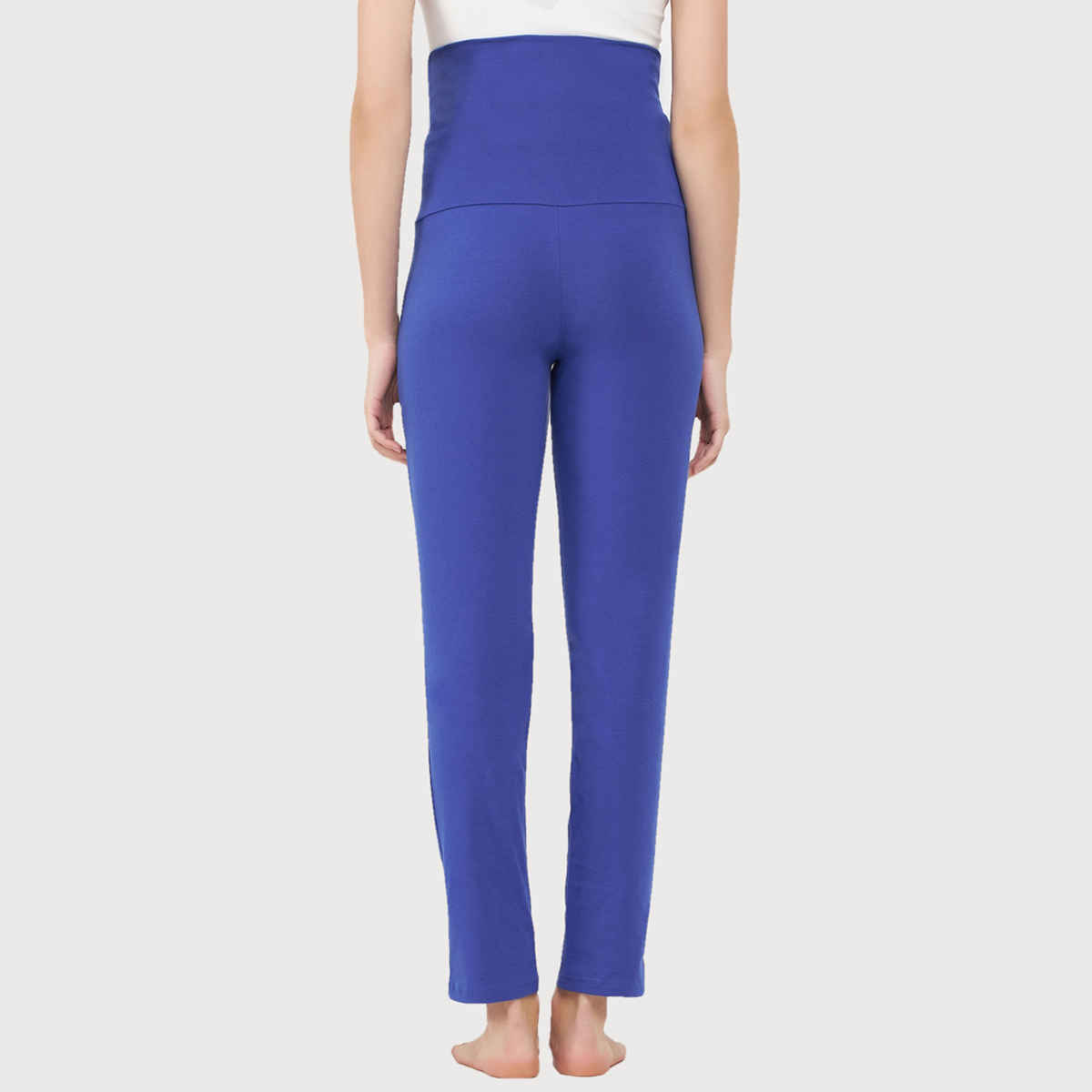 Clovia Chic Basic Maternity Leggings - Cotton(Blue - Xl)