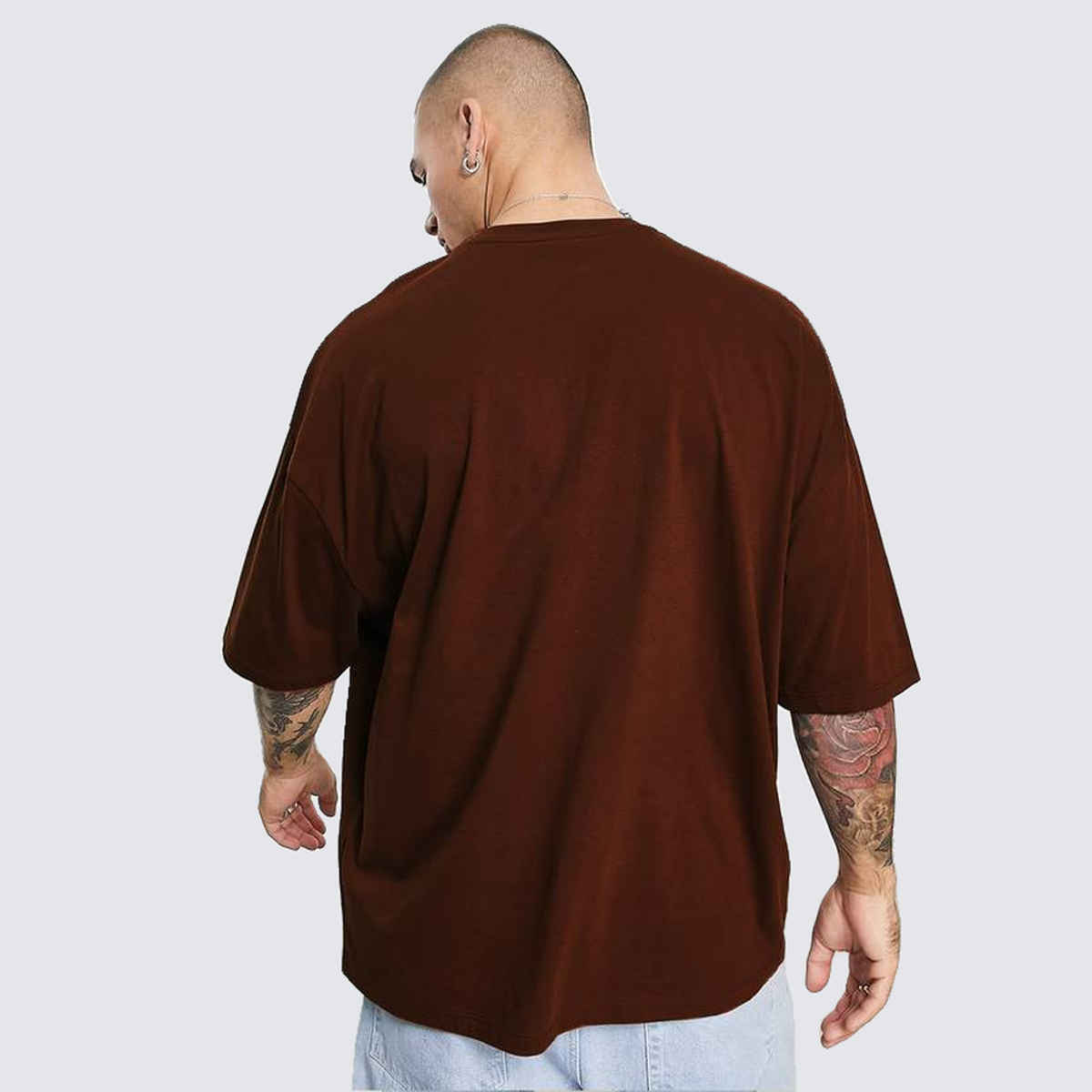 VEIRDO Men's Printed Oversized T-shirt | OS 100 GOVEIRDO B | Brown - XL